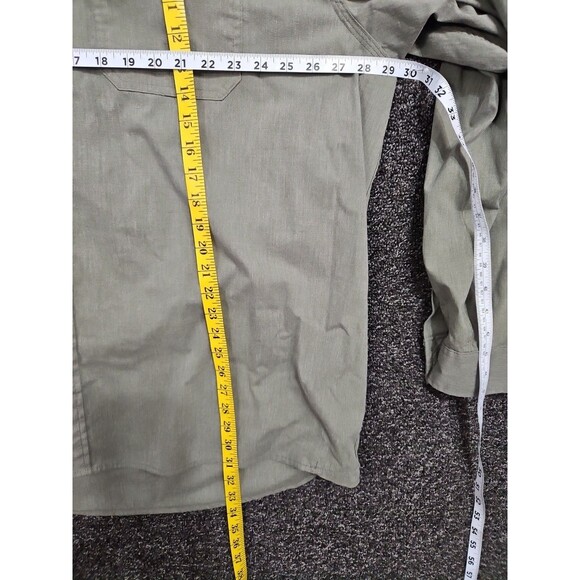 Wrangler Men Button Down Shirt Green Size 3XL Cotton Blend Work - Picture 5 of 7